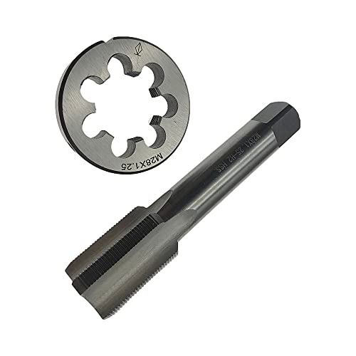 M28X1.25 Tap and Die Set Right Hand M28 x 1.25 Tap Die Threading Tool Machine Thread Tap and Round Die RH HSS