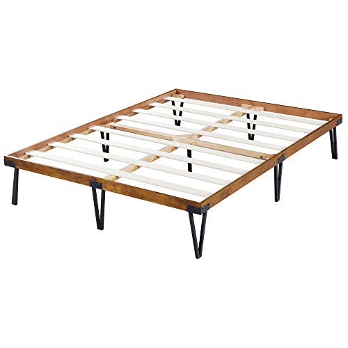Sleeplace 14 Inch Wood Platform Bed Frame With Metal Legs, Queen #TOP1