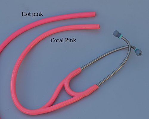 Replacement Tube (Dual Lumen binaurals) fits All Leading Brand Single-Head Cardiology Stethoscopes T72 Pink