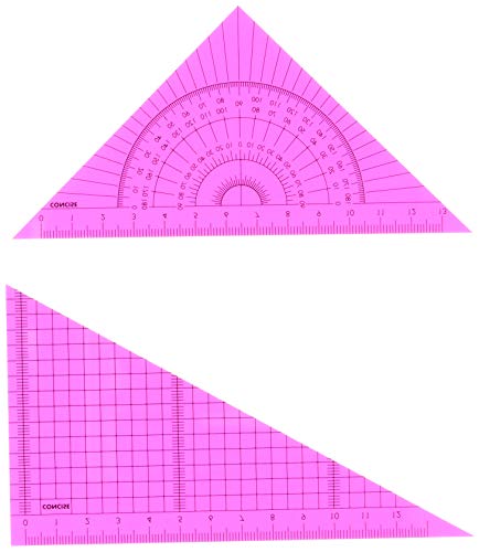 Amazon | コンサイス(Concise) 定規 カラー三角定規セット 15cm ピンク