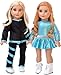 Super Skater - 18 Inch Doll Clothes - 2 Complete Ice Skating Outfits - 5 Pieces - Leotard, Skirt, Pants, Jacket, and 1 Pair of Skates (Dolls Not Included)