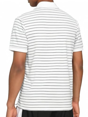 Image of TAGDO Men's Striped Polo in Black & White Vertical (2036)