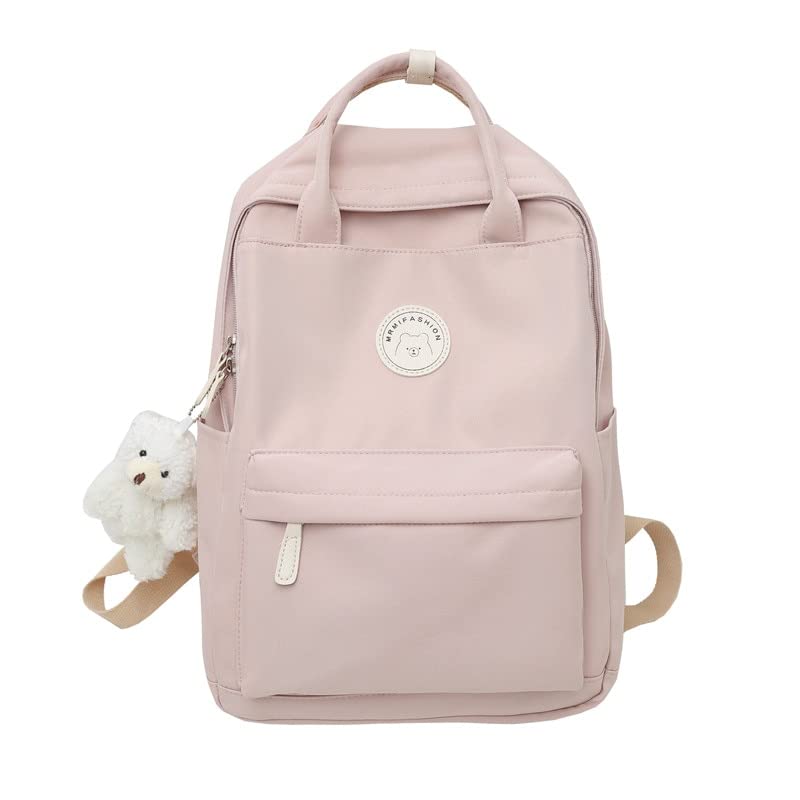 Cute Backpack Preppy Backpack College Backpack Kawaii Backpack Aesthetic Backpack Kawaii Bag with Cute Stuffs (pink)