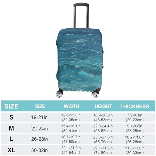 The Deep Ocean Luggage Cover Tsa Approved Suitcase Covers for Luggage Elastic Washable Suit Case Covers Anti-Scratch Travel Luggages Sleeve Suitcase Protector Fits 19-30 Inch Case(S)2