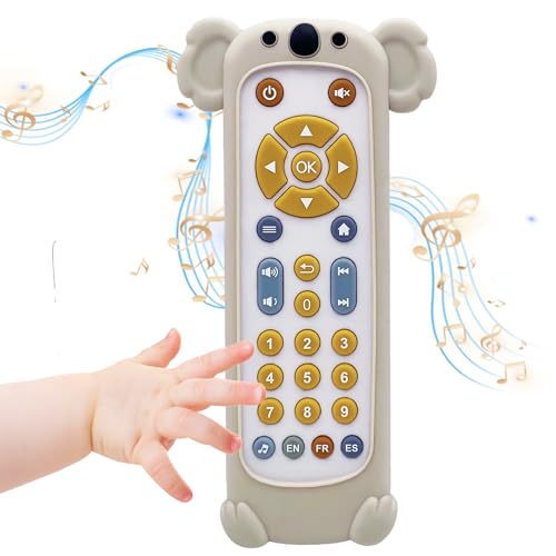 Image of Soft Silicone Musical Teething Toys for Toddlers, Babies, Boys, Girls, 6-12 Months Baby Remote Control Shape Molar Teether Chew Toys Set Gift (Koala)