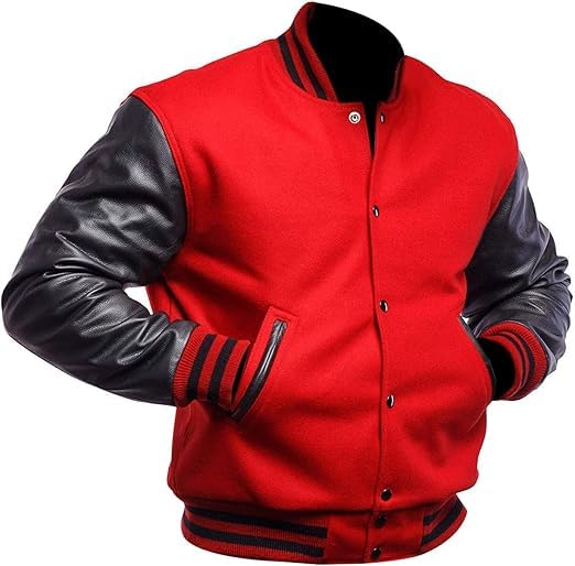 Image of Letterman Varsity Jackets for Men, Baseball Bomber Jackets, High School Letterman Jackets, Warm Wool Outerwear