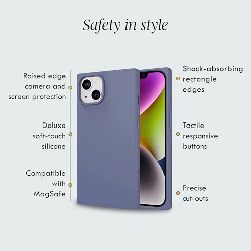 Image of COCOMII Rectangle for iPhone 14 Plus /15 Plus Case, Matte Slate Silicone