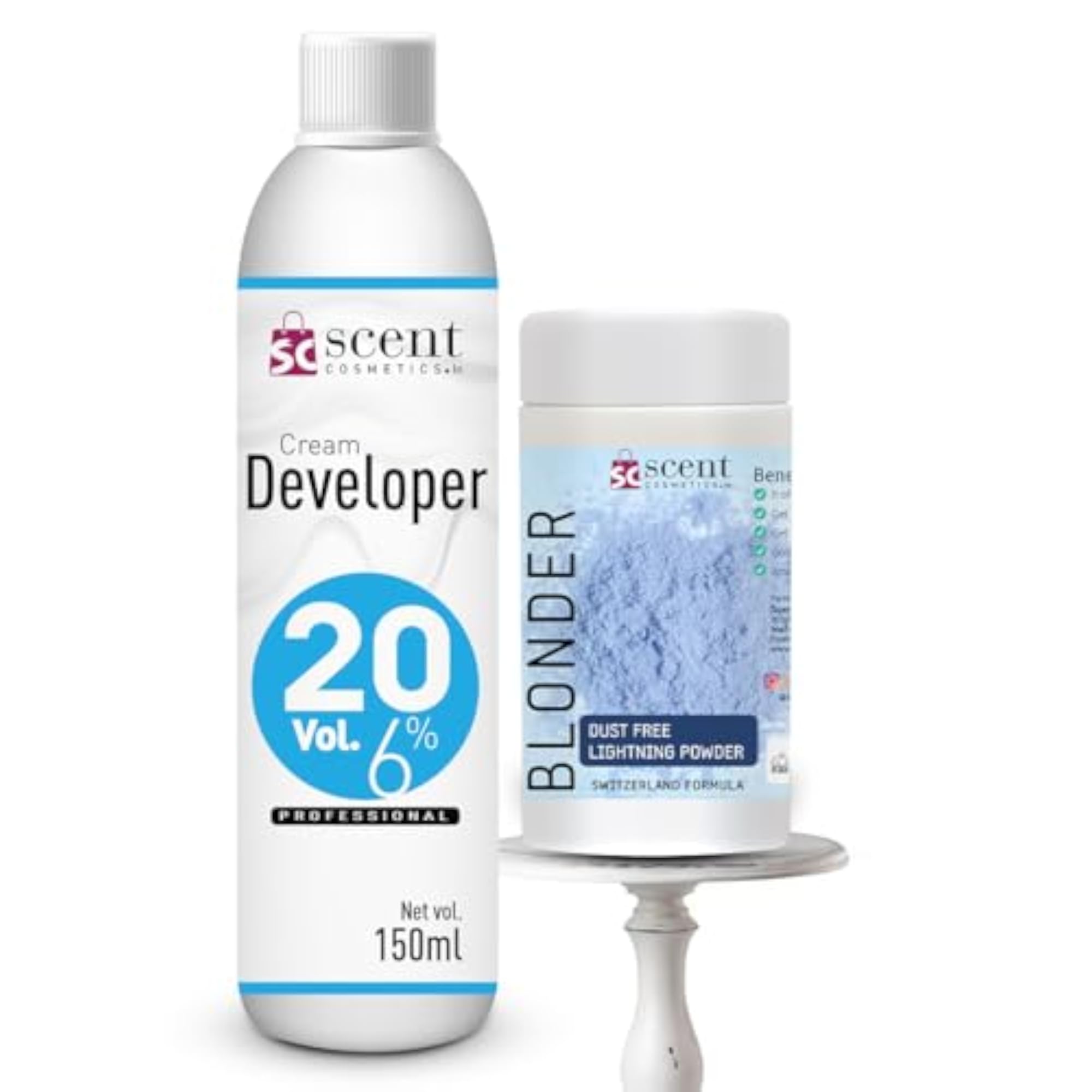 Scent Cosmetics Hair Blonder Bleaching Powder with Cream Developer