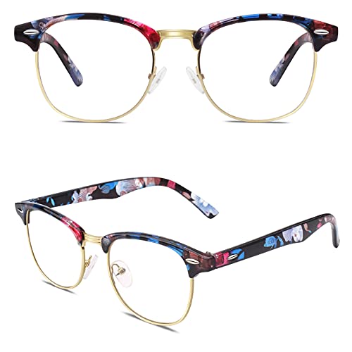 Image of Happy Store CN56 Vintage Inspired Classic Horn Rimmed Nerd UV400 Clear Lens Glasses