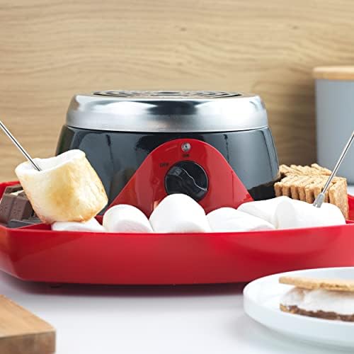 Giles & Posner EK4550G Electric SMore Maker, Indoor Party Smores Machine, 260 W, Marshmallow Roasting & Toasting, 4 Forks, Flameless Tabletop Heater, Food Tray for Marshmallows, Chocolate, Crackers