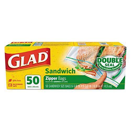 Glad Food Storage Zipper Sandwich, 50 Units