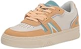 Lacoste Women's L001 Sneaker, Yellow/Off White, 10