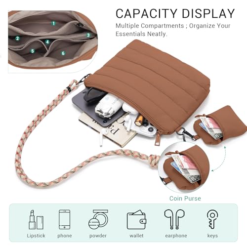 Image of ACUARIO Crossbody Bags for Women - Puffy Tote Bag Purse for Work, Travel, Shoulder Handbag with Small Wallet