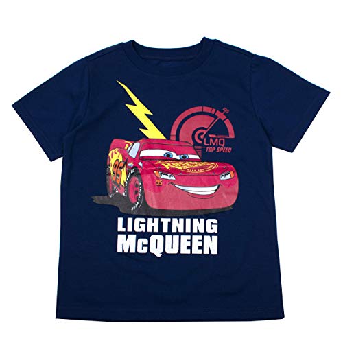 Disney Lightning McQueen Boys Cars 3-Pack Short Sleeve T-Shirts for Toddler to Big Kids (2T - 7)3