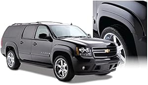 Bushwacker OE Style Factory Front & Rear Fender Flares | 4-Piece Set, Black, Smooth Finish | 40921-02 | Fits 2007-2014 Suburban 1500; 2007-2011 Suburban 2500 (Excludes LTZ Models)