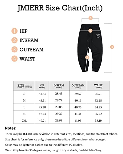 Jmierr Mens Sweatpants Graphic Tapered Track Gym Running Joggers Sweat Pants Smiley Face Athletic Pants With Drawstring And Pockets For Men 2023, Us 34(M), Black #TOP5