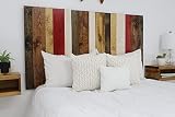 Barn Walls Fall Mix Signature Design, Multicolored Solid Wood Headboard, Floating Panels, Wall Mount