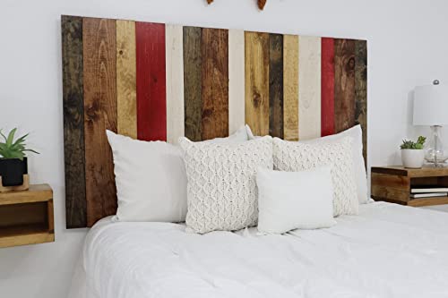 Barn Walls Fall Mix Signature Design, Multicolored Solid Wood Headboard, Floating Panels, Wall Mount, Adjustable Height, Easy Assembly, King Size #TOP4