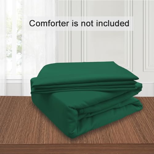 Image of Mejoroom Emerald Green Twin Duvet Cover - Soft and Breathable Twin Bedding Sets with Zipper Closure, 2Pieces, 1 Duvet Cover (68x90) and 1 Pillow case(20x26)