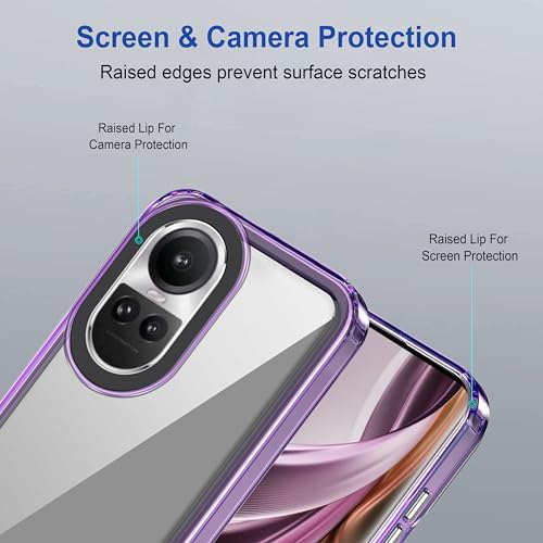 Image of amazon basics Back Case Cover for Oppo Reno 10 5G (TPU + PC Translucent Purple)