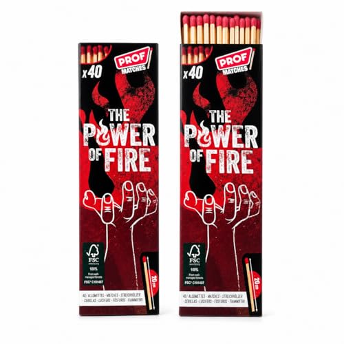 jameitop® 2 Pack XXL BBQ Streichhölzer 20 cm Zündhölzer The Power of Fire