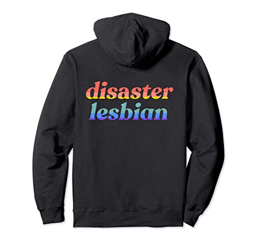Disaster Lesbian Funny LGBTQ Gay Pride Flag Meme Sudadera con Capucha