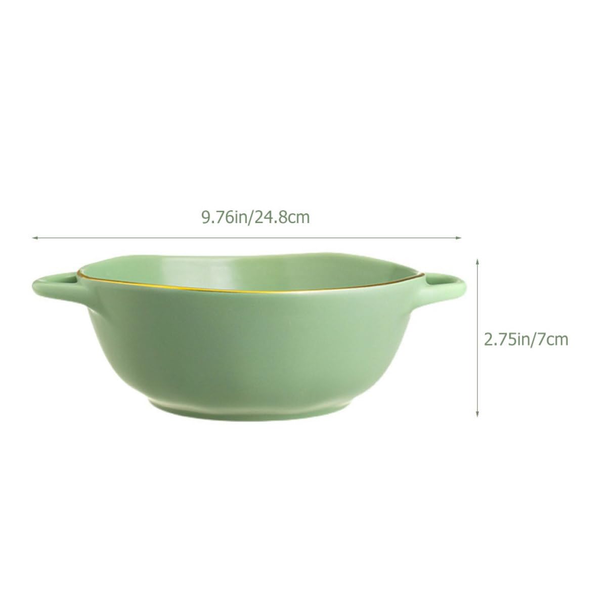 Bol De Cerámica Doble Asa Para Horno Ensaladera y Plato Para Sopa Para Uso Cocina Restaurante y Eventos