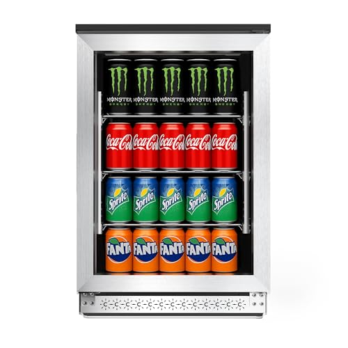 ChillFoce 20 Inch Built in Beverage Fridge with Glass Door, Beverage Refrigerator Cooler 120
