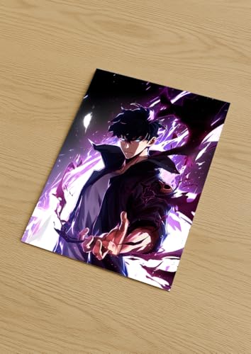 Image of NIJUKA Anime Printed Metal sheet Poster For Home And Room Decoration | For Anime Art Fans Boys And Girls (Jin wo Deadly look)