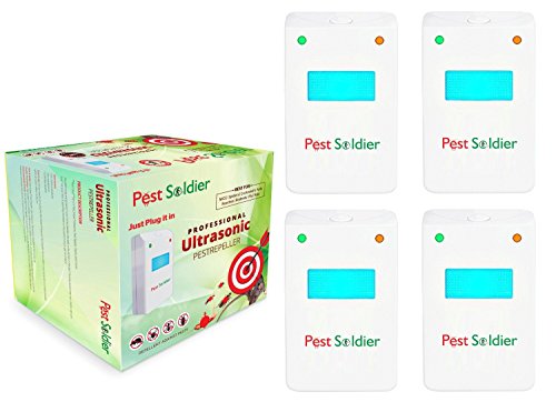 CraveGreens - Pest Soldier - Electronic Plug Ultrasonic Pest Control Repeller for Insects - White, Set of 4