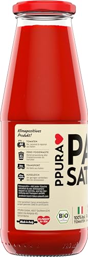 PPURA Passata 700g – Samtig passierte Tomaten mit Bio-Tomaten, 100% natürlichen Zutaten, ohne Farb- & Zusatzstoffe, traditionell hergestellt – Made in Italy