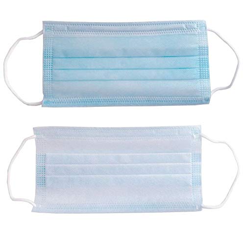 SALUTE 50pcs Face Masks Disposable 3 Layers Dustproof Mask Facial Protective Cover Masks Set Anti-Dust - Blue