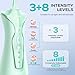COSLUS Water Dental Flosser Pick for Teeth: 4 Modes Cordless Portable 300ML Larger Tank Water Teeth Cleaner IPX7 Waterproof Flossing Cleaning Picks for Home Travel Green C30(FC5360)