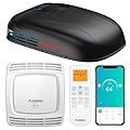 TURBRO Inverter 13.5K BTU RV Air Conditioner with Cooling and Heat Pump | Non-Ducted Low-Profile Rooftop Unit | Quiet Operation | WiFi & Remote Control | LED Atmosphere Light, Black