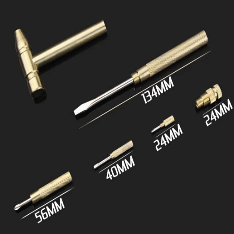 Image of 5-in-1 Mini Portable Screwdriver & Hammer Set - Multi-Functional Hidden Tool Kit, Small Metal Hammer & Screwdriver Combo for Home & Travel - Pack of 1