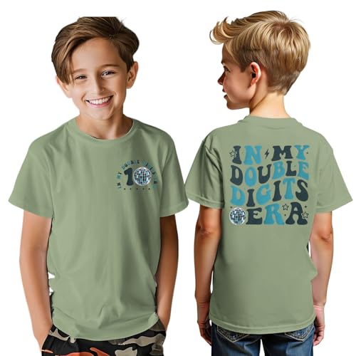in My Double Digits Era Shirt Boys Birthday Tshirt 10 Year Old 10th Birthday Boy Outfit Kids Ten Bday Party Tee Top