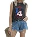 Mayntop Camiseta de manga corta para mujer con diseño de bandera de Estados Unidos con texto en inglés 