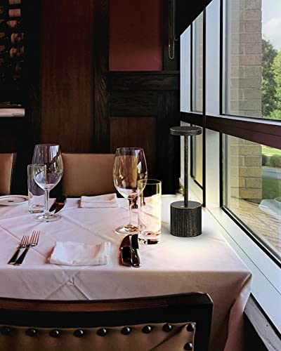 Cordless Table Lamp, Rechargeable Battery 3000Mah Metal Aluminum Housing Usb Led Portable Powered Desk Lamp , 2 Levels Brightness Night Light For Restaurants Bars Garden Patio Outdoor (10.25In Copper) #TOP3