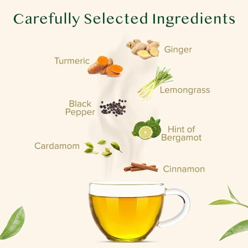 Image of VAHDAM, Turmeric Spice Herbal Tea (50+ Cups, 3.5 oz) Caffeine Free, Non GMO, Gluten Free | 100% Pure Herbal Tisane - Savory & Spicy | Whole Loose-Leaf, Vacuum Sealed for Freshness