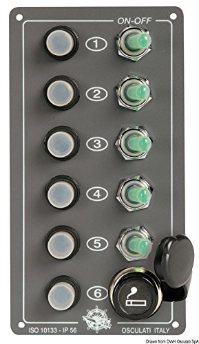 OSCULATI Pannello Elite 5 interruttori + Presa Accendino