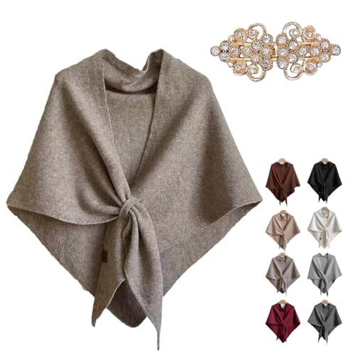 Women's Solid Color Scarf, Pashmina Shawl Wraps, Casual Soft Comfortable Shawl for Daily Wear, Cashmere Knitted Cardigan Wool