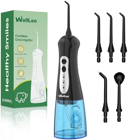 Water Flossers for Teeth, Portable Oral Irrigator Rechargeable Water Dental Flosser Pick with High Pressure 5 Jet Tips, IPX7 Travel Water Flossing for Brace Teeth Cleaner Gum Care
