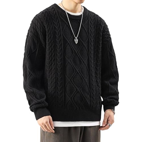 Pull tricot torsadé homme décontracté manches longues pour ne plus craindre le froid