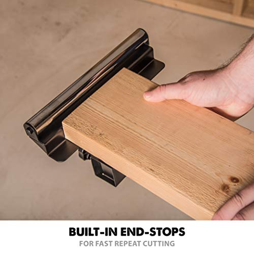 Evolution - 005-0001 Power Tools EVOMS1 Compact Folding Miter Saw Stand with Quick Release Mounting Brackets, Rollers, and End Stops, Black