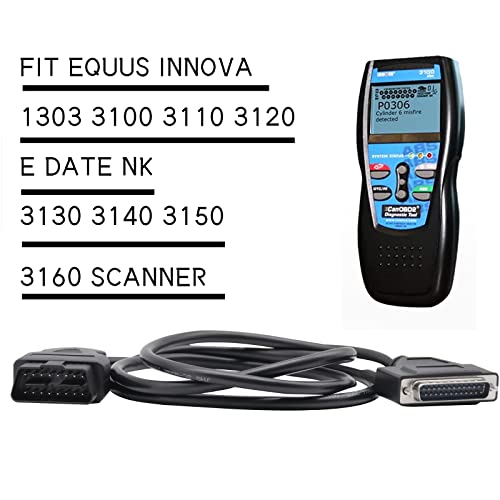 Obd2 Obdii Cable For Equus Innova Diagnostic Scan Tool Compatible With Epi050012, Ep105-0024 05-0024, 05-0012, Obd2 Obdii Cable Part，Vanshly #TOP3