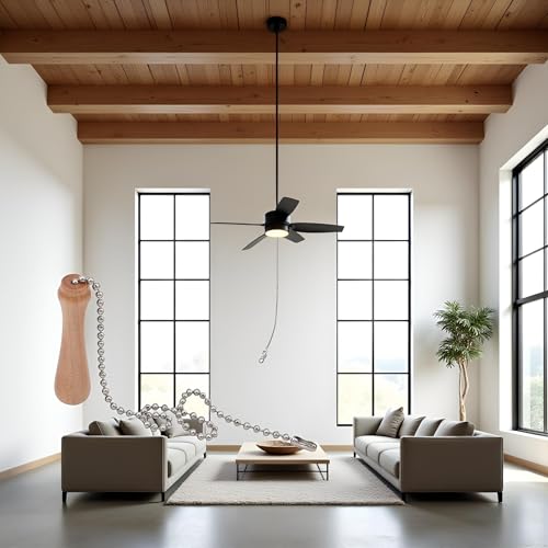 Image of 1pc Wood Color Simplicty Fashionable Ceiling Fan Pull Chains,Exquisite Wooden Pull Chain Extension for Ceiling Light Lamp Fan Chain Accessories