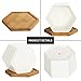 OAMCEG 6 Pack 4 Inch Succulent Pots - Small Succulent Planters, Set of 6 White Ceramic Succulent Cactus Plant Pots with Bamboo Tray(Plants NOT Included)