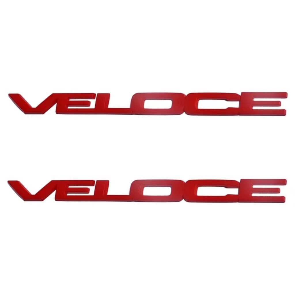 Logo Decorativo Scritta per Auto VELOCE, Per Logo Adesivo 3D Sostitutivo Per Alfa Romeo Giulia Stelvio,Red