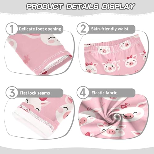 Pigs Faces Girls' Leggings Toddler Doodles Kids Yoga Pants Dance Active Tights 4T3