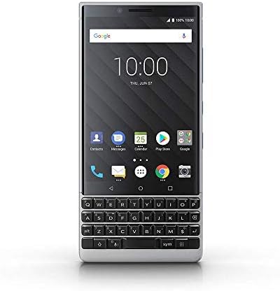 BlackBerry KEY2 Silver Unlocked Single Sim BBF100-2 Single Sim Android Smartphone (T-Mobile) 4G LTE, Silver 64GB - (Renewed)